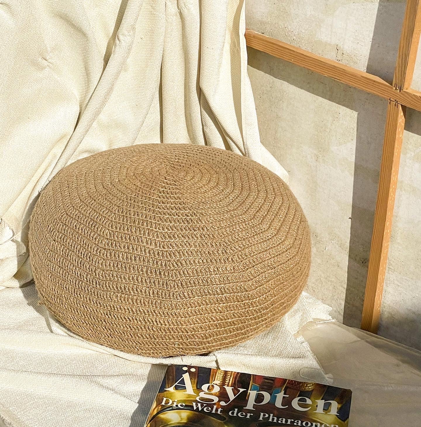 Jute Boho Pouf