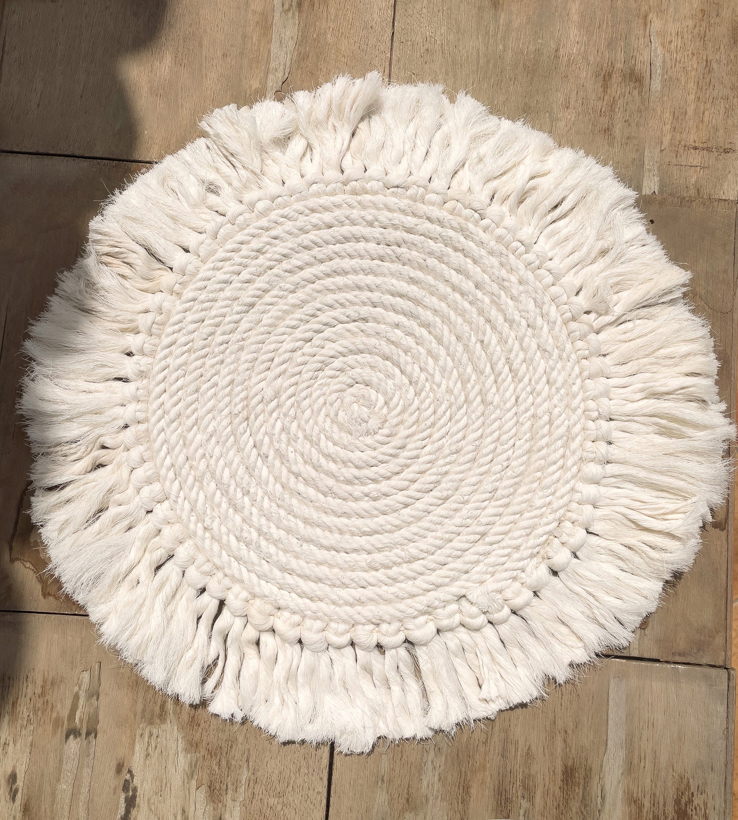 Off-white Cotton Handmade Place mat