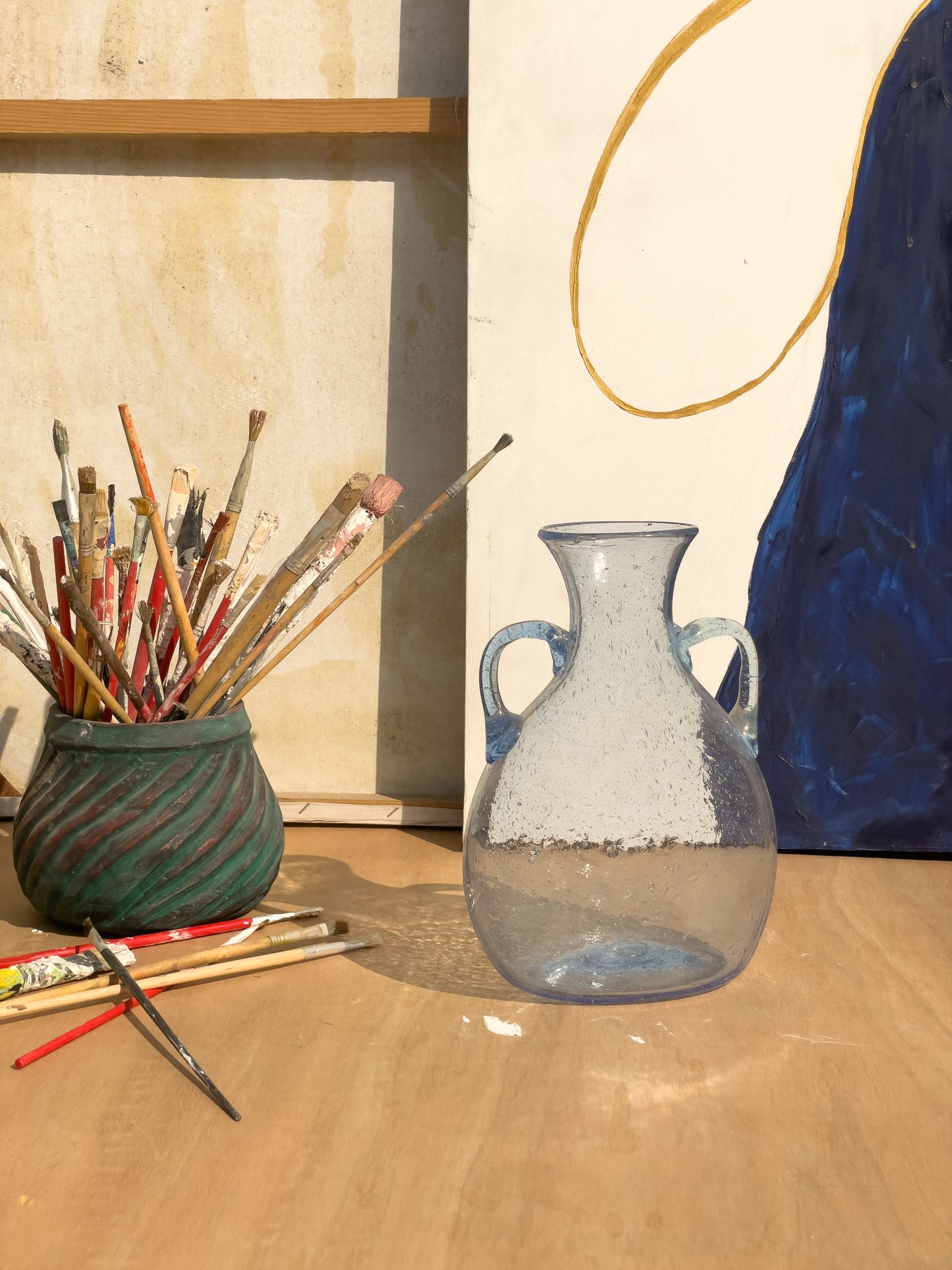 Light Blue Bubbled vase