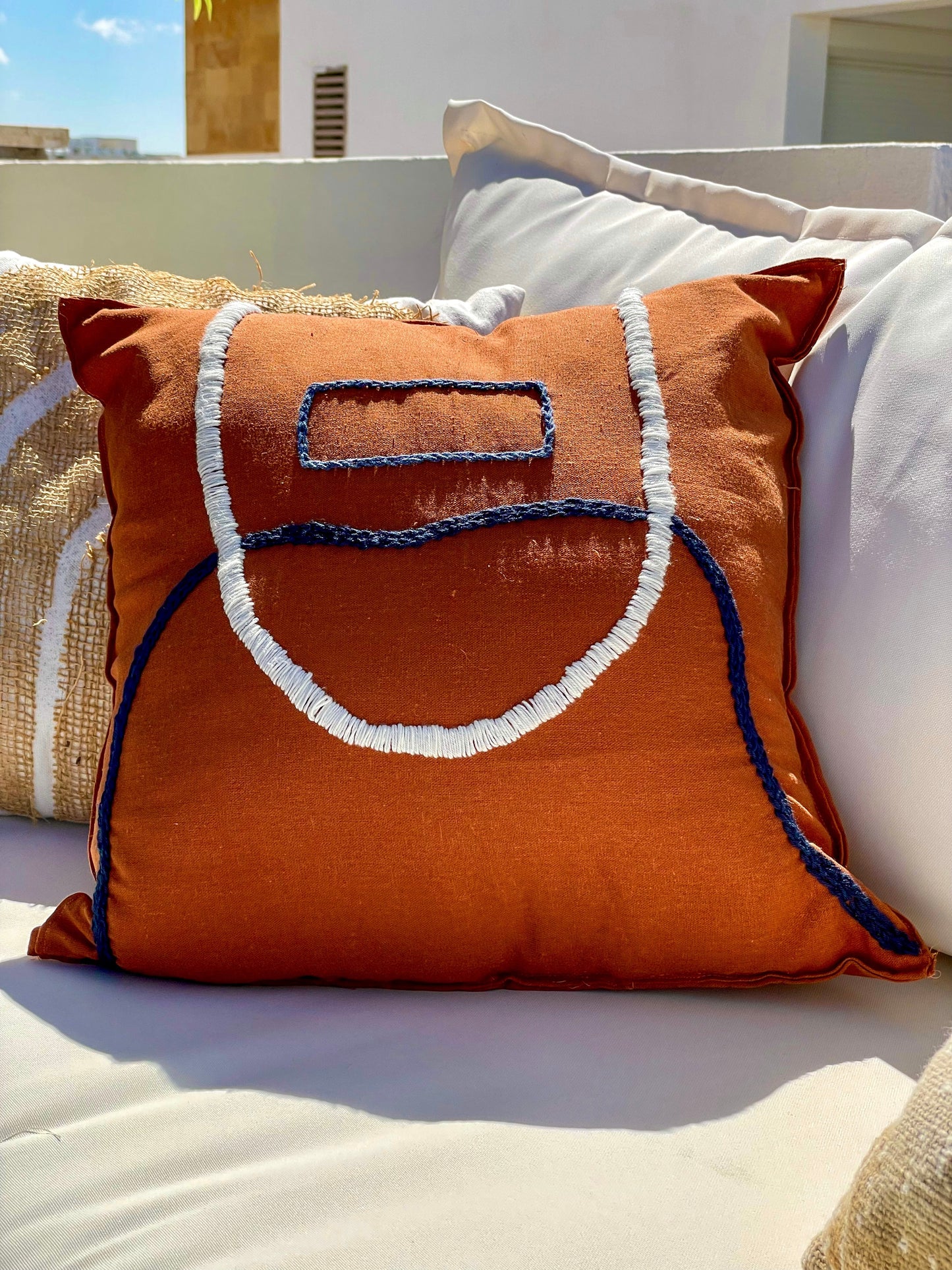 2 Curve Embroidery Cushion