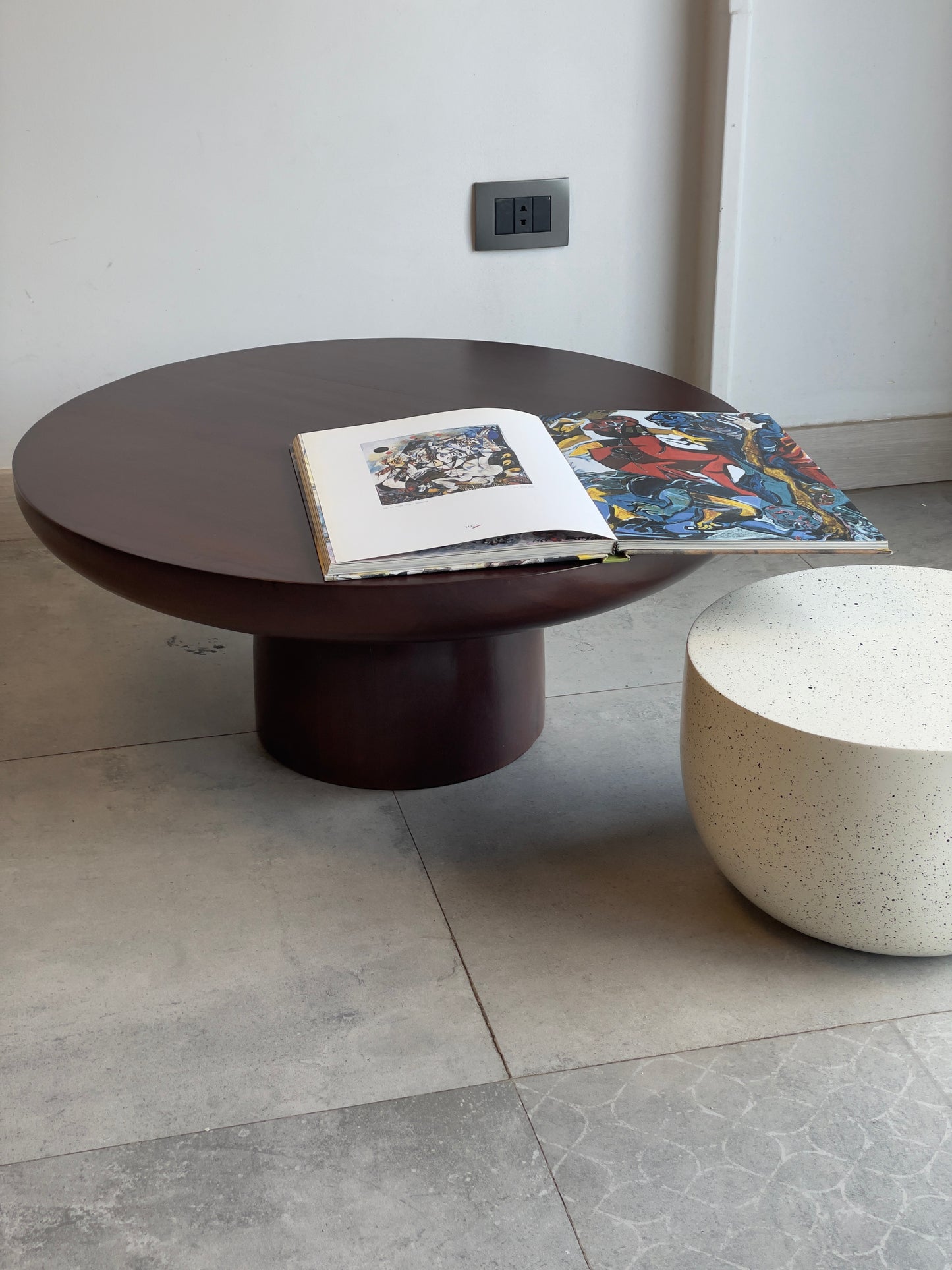 Teak Wood and Fiberglass Coffee Table