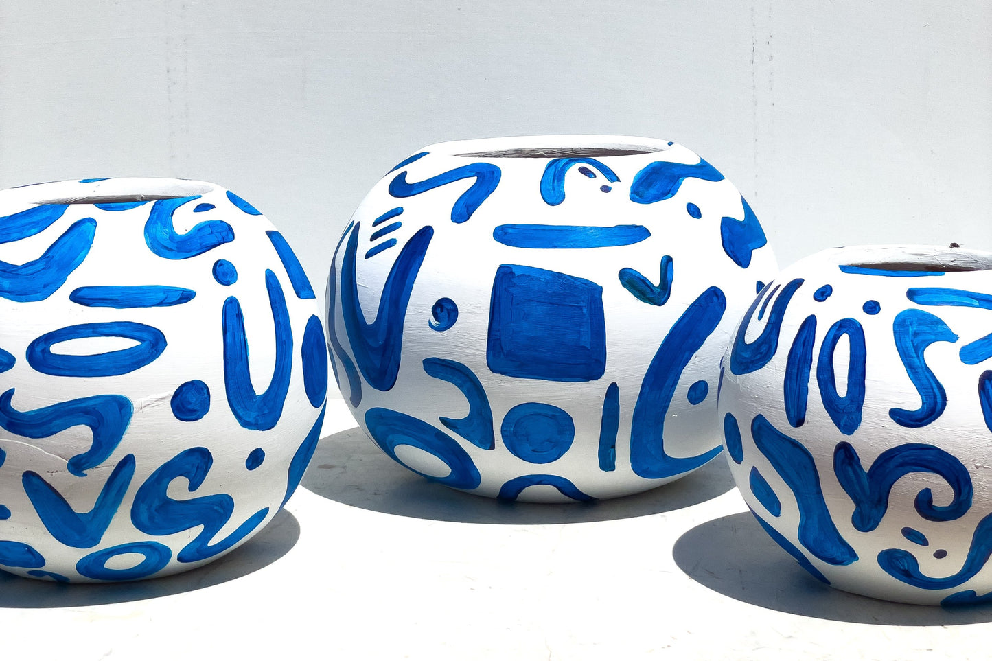 Blue Symbols Pots Set