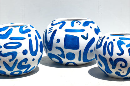 Blue Symbols Pots Set