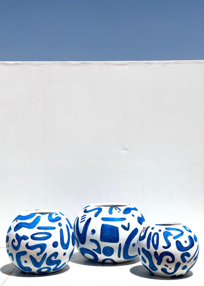 Blue Symbols Pots Set